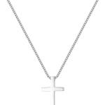 REVEMCN Black Gold Silver Cross Necklace for Boys Stainless Steel Mens Cross Pendant Chain Necklace