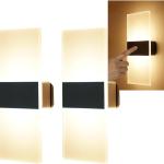 Wall Sconces,Modern Acrylic LED Wall Lamps for Living Room Bedroom Hallway,2 PCS USB Rechargeable