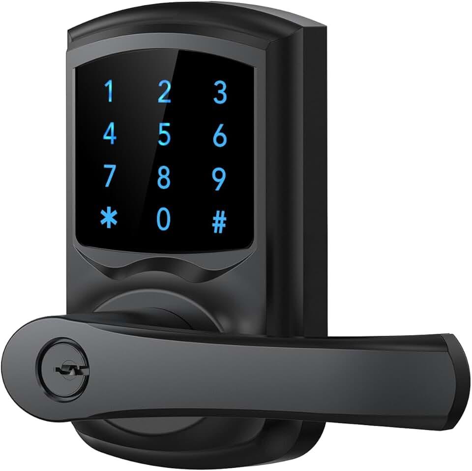 Keyless Entry Door Lock, Keypad Door Lock with Handle, Electronic Door Lock, Touchscreen,