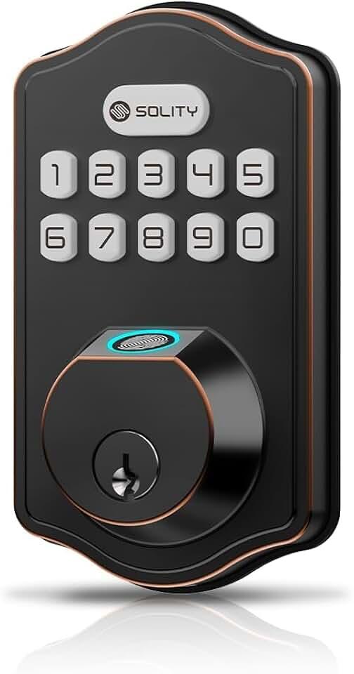 Solity Smart Digital Electric Deadbolt Keypad Lock, Keyless Entry, Auto Lock, 100 Custom Codes,