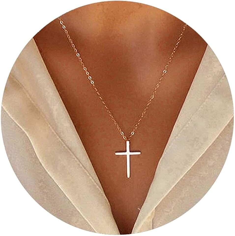 Small Cross Pendant Necklace for Women Simple Cross Necklaces Mothers Day Birthday Gifts for Women