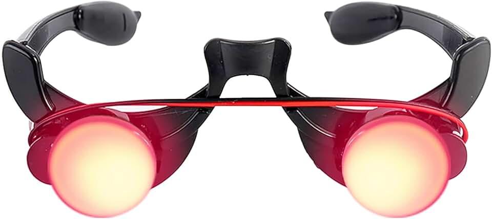 Glowing Red Eyes Glasses Scary Grim Reaper Cosplay Halloween Costume Accessories Light up Glasses