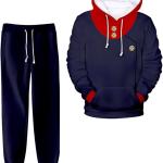 Anime JJK Cosplay Pullover Sweatshirt with Pants Set Unisex Satoru Yuuji Hoodie and Sweatpants Suit