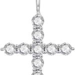 925 Sterling Silver Cross Necklace for Women, 18K Gold Plated AAAAA Cubic Zirconia Simulated