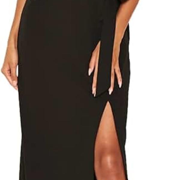 Womens Formal Dress Batwing Sleeve Waist Belted High Slit Long Maxi Party Dresses Evening Gown