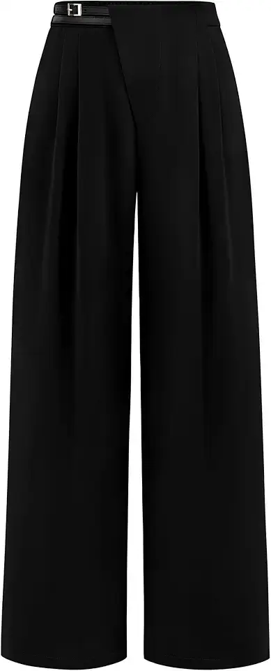 PRETTYGARDEN Women's Wide Leg Pants Dressy High Waisted Business Casual Work Office Suit Palazzo Pant Trousers