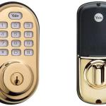 Yale Security Electronic Push Button Deadbolt Fully Motorized with Zwave Technology, Polished Brass