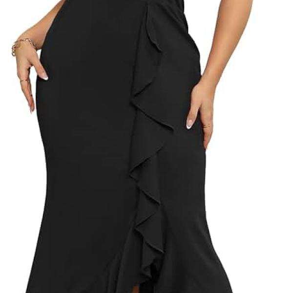 Plus Size Long Wedding Guest Dresses for Curvy Women, Formal Evening Gown, Maxi Cocktail Dress, Mermaid