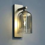 BKLFGP Modern Wall Light Fixture with Clear Glass E27 Wall Lamp Black Study Room Aisle Wall Mount