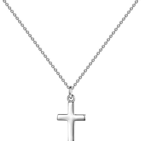 S925 Sterling Silver Tiny Cross Pendant Necklace for Women Dainty Cross Necklaces Mothers Day