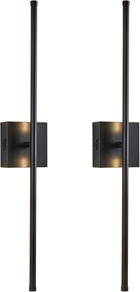 Wall Sconces Set of Two, Hardwired Retro Industrial Wall Lamps, 3000K LED Black Wall Sconce, 360°