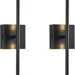 Wall Sconces Set of Two, Hardwired Retro Industrial Wall Lamps, 3000K LED Black Wall Sconce, 360°