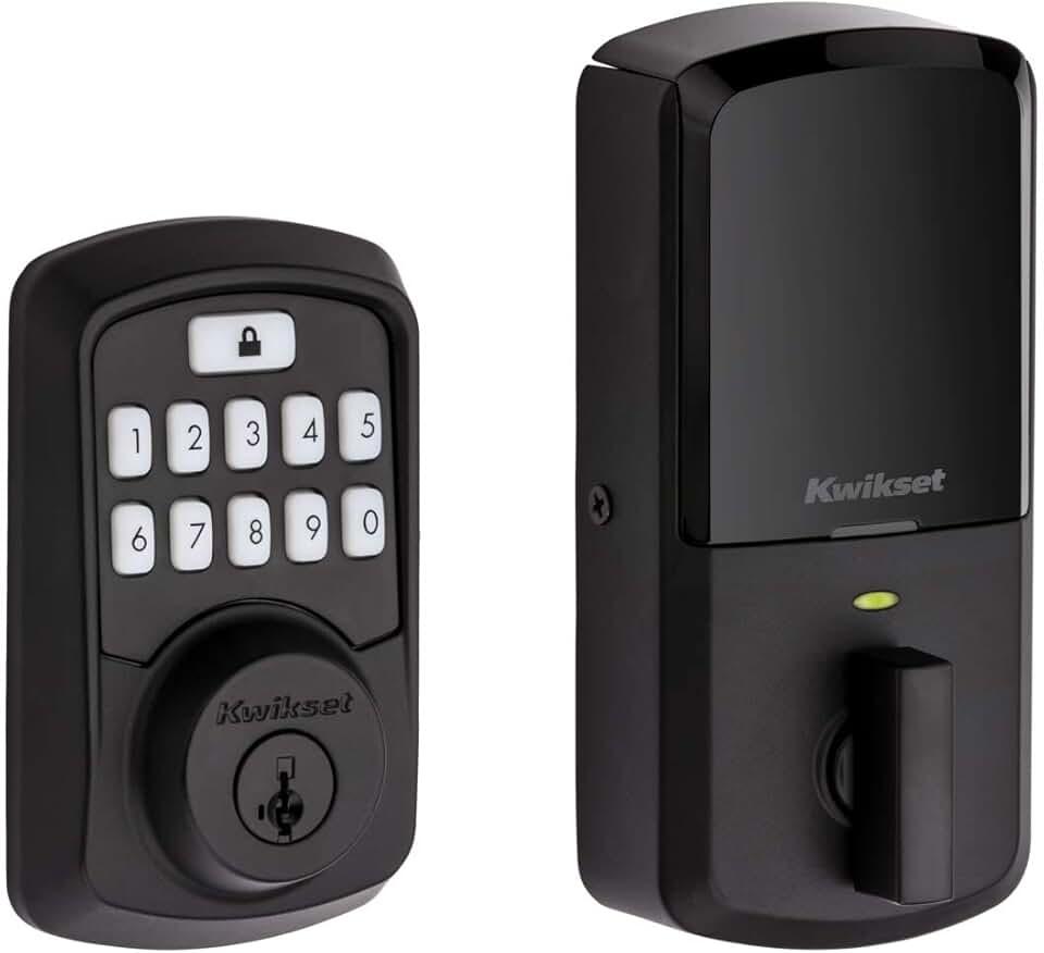 Kwikset 99420-003 Aura Bluetooth Programmable Keypad Door Lock Deadbolt Featuring SmartKey