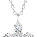 Dainty 925 Sterling Silver Moissanite Cross Necklace for Women, Trendy 0.6 Cttw Moissanite Pendant