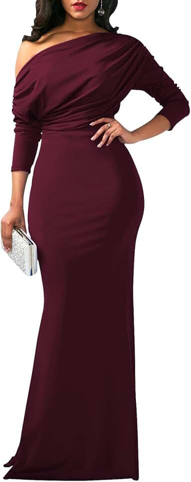 Formal Prom Dresses for Women Bodycon Off Shoulder Long Evening Party Dress Elegant Wedding Guest Maxi Dress