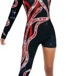 Red Snake Sparkly Reputation Outfits for Women Rep Bodysuit Costume Halloween One-Legged Jumpsuit