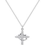 Crown Cross Necklace for Women 14K Gold Plated Crown Cross Pendant Necklace Simple Diamond Gold