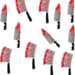 Halloween Bloody Knife Nail Charms Terror Silver Red Knife Gems 3D Metallic Kitchen Knife Nail