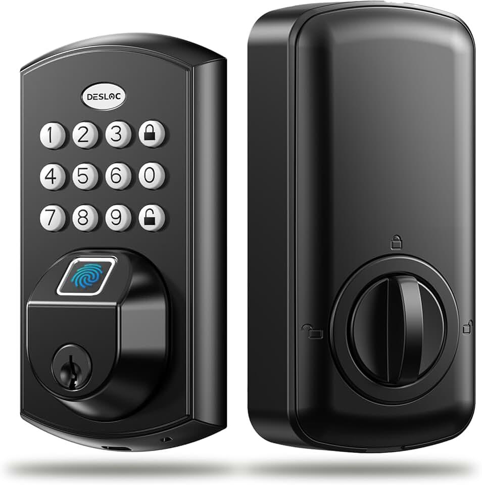 DESLOC A100F Keyless Entry Door Lock, Fingerprint Door Lock, Front Door Lock, Smart Lock Deadbolt