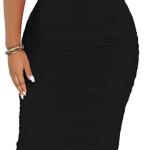 Women's Sexy Off Shoulder Sleeveless Bodycon Ruched Midi Elegant Cocktail Evening Party Night Tube Dresses