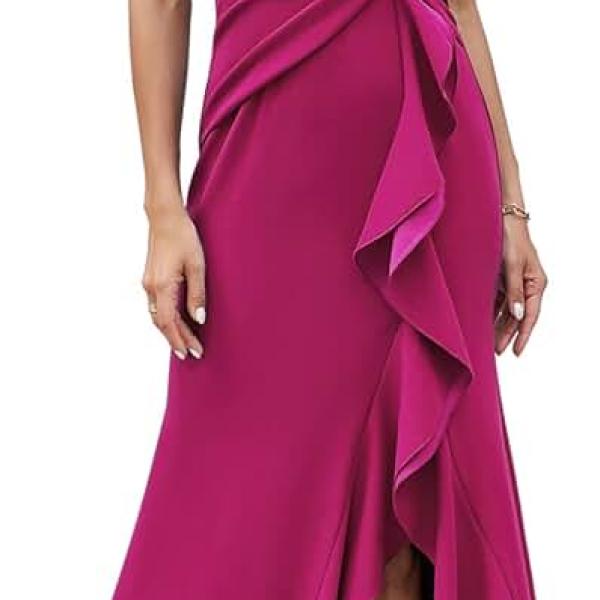 Long Black Evening Gowns for Women Formal Dresses for Women Evening Party Elegant V Neck Sleeveless Split Wrap