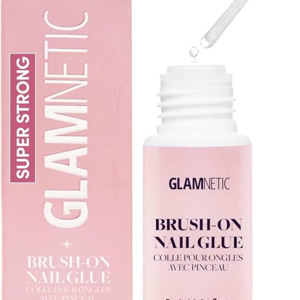 Glamnetic Super Strong Brush On Nail Glue | Brush Tip Applicator, Mess Free, Travel Friendly, Vegan