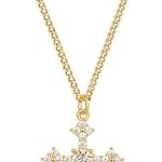 Cross Necklace for Women Trendy 14K Gold Plated Cubic Zirconia Cross Pendant Necklaces Handmade