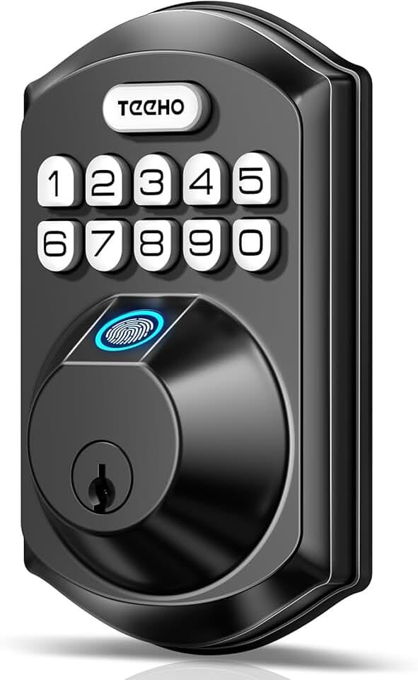 TEEHO TE002 Fingerprint Door Lock - Keyless Entry Door Lock - Electronic Keypad Deadbolt Lock -