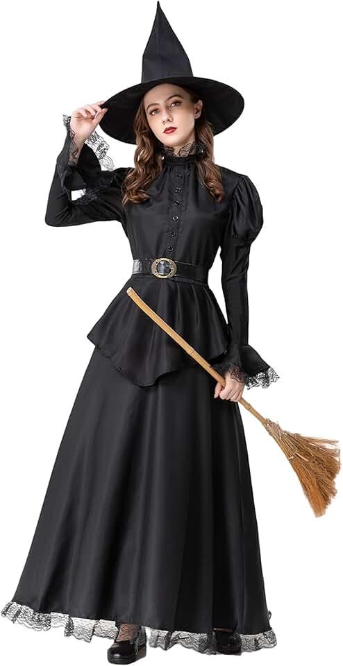 Halloween Black Witch Costume Outfit for Women