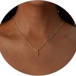 CAROVO Dainty Gold Necklace for Women 14K Plated Layered Chain Necklaces Trible Layering Paper Clip