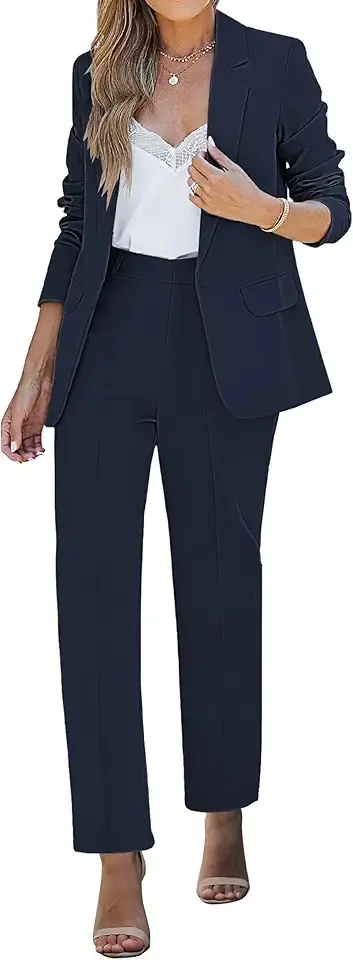 luvamia Women's Two Piece Sets Pants Suits Dressy Business Casual Outfits Professional Blazer Pantsuits Set Work Office