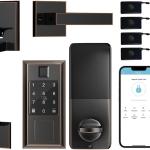 Front Door Smart Lock Set, Keyless Entry Deadbolt and Handle Set, Fingerprint Electronic Door Lock,