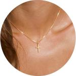 Cross Necklace for Women, 14K Gold Plated Cross Necklace Layered Gold Cross Necklace Evil Eye