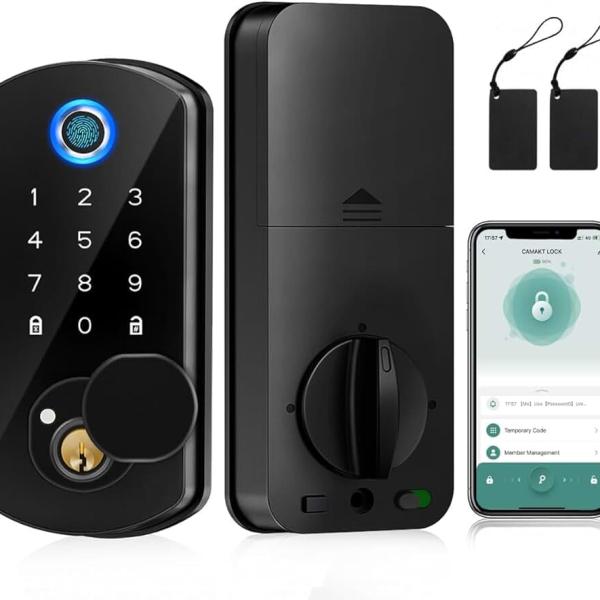 Fingerprint Door Lock, Smart Locks Deadbolt for Front Door, Keyless Entry Door Lock with Bluetooth