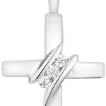 10k Diamond Three-Stone Cross Pendant Necklace Religious Jewelry (0.05cttw, I-J/I2-I3) 18"