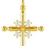 Premium Cross Necklace for Women 18k Gold Plated Vermeil, Trendy Jesus Gold Cross Pendant Chain 5A