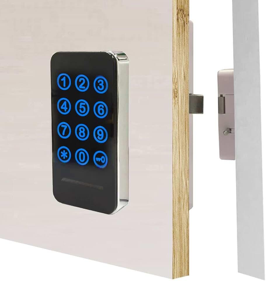 RFID Lock Electronic Cabinet Lock, Digital Touch Keypad Lock, Password Entry and Card/FOB Entry,