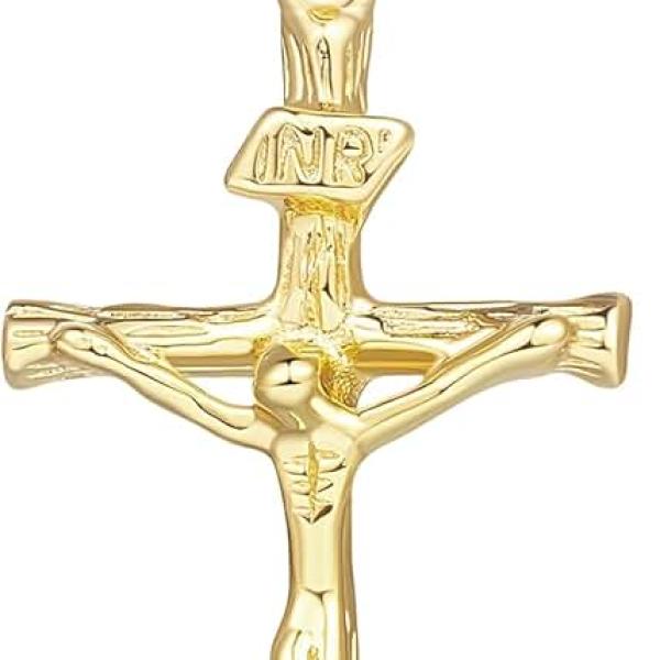 Cross Necklace 14K Gold Cross Necklaces for Women Crucifix Necklace Gold Cross Pendant 45cm