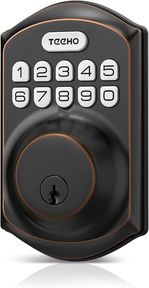 TEEHO TE001 Keyless Entry Door Lock with Keypad - Smart Deadbolt Lock for Front Door with 2 Keys -