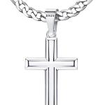 MILACOLATO Cross Necklace for Men Women : Solid 925 Sterling Silver Cross Pendant Beveled Edge with