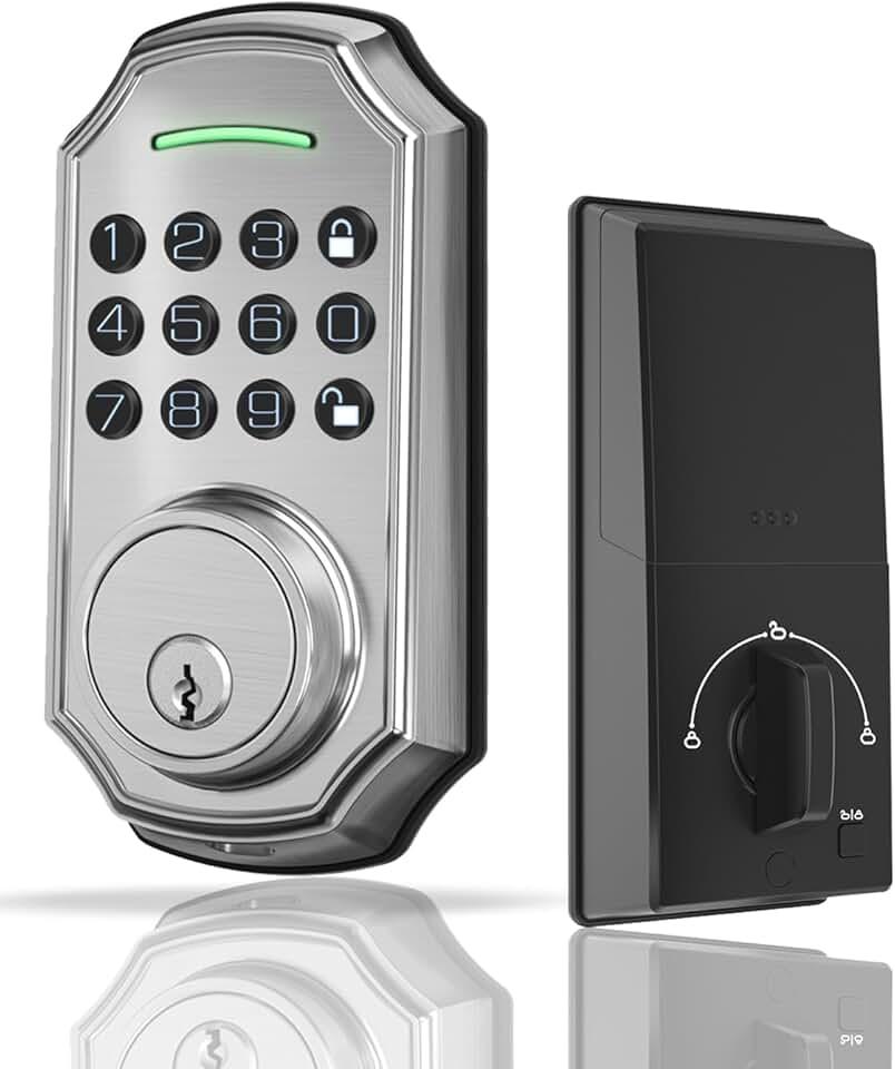 ZSZ Keyless Entry Door Lock, Keypad Deadbolt,Smart Lock for Front Door with 2 Keys, Function