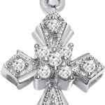 1/10 CTTW Diamond Cross Pendant in 10KT White Gold