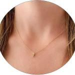 18K Gold Plated Dainty Tiny Cross Necklace for Women Stainless Steel Plain Cross Pendant Necklace