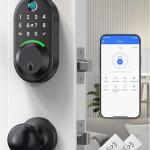 Keypad Smart Lock with Knob Set,Keyless Entry Door Lock Deadbolt with Handle,Front Door Lock