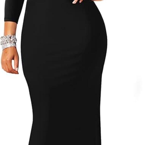 Women's Sexy Elegant Long Sleeve Off Shoulder Bodycon Long Evening Formal Dress