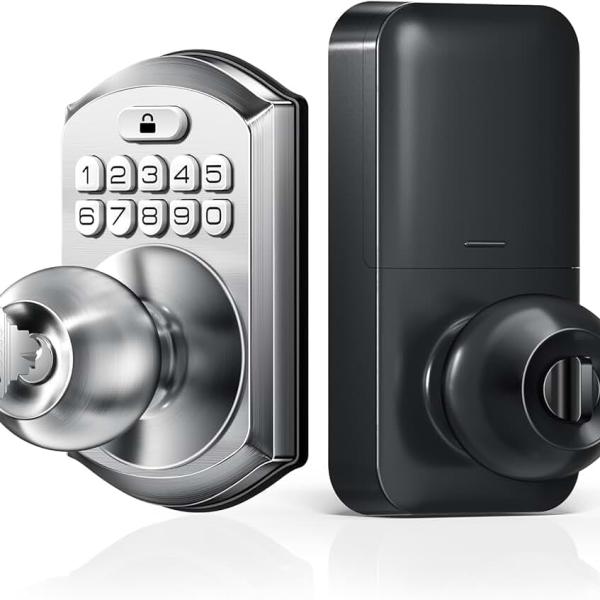 TEEHO Keyless Entry Door Lock - Keypad Door Lock with Handle - Electronic Digital Door Lock for