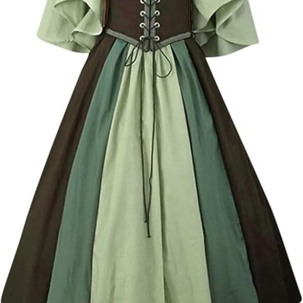 Renaissance Dress Womens Medieval Ren Faire Costume Corset Victorian Ball Gowns Elegant Vintage