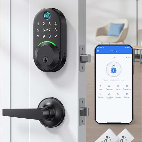 Keypad Smart Lock with Handle Set, WiseGear Keyless Entry Door Lock Deadbolt, Front Door Lock Set,