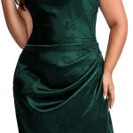 Women's Plus Size Satin Spaghetti Strap Cowl Neck Wrap Party Cami Dress