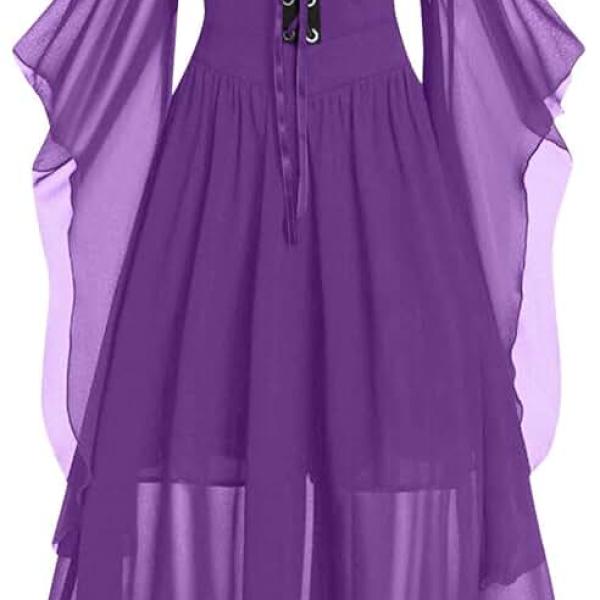 Goth Dress for Women 2024 Retro Cocktail Batwing Halloween Evening Dresses Fashion Plus Size